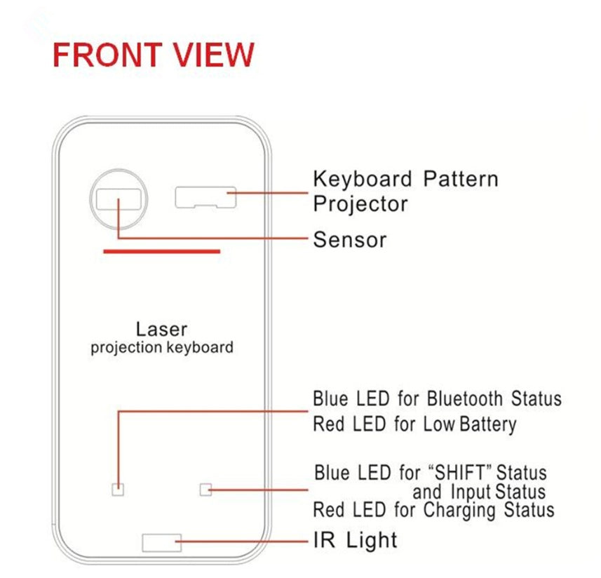 Virtual Laser Keyboard Bluetooth Wireless